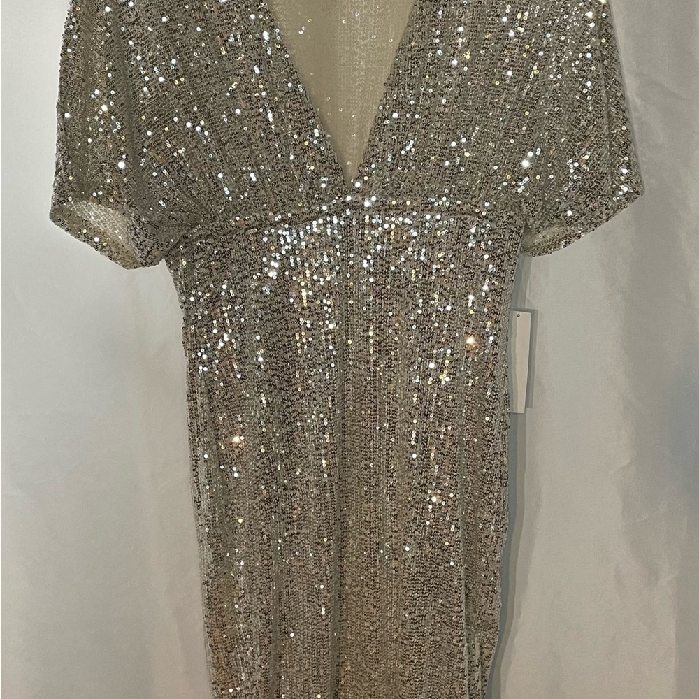 VENUS Sparkling Beige Sequin Top